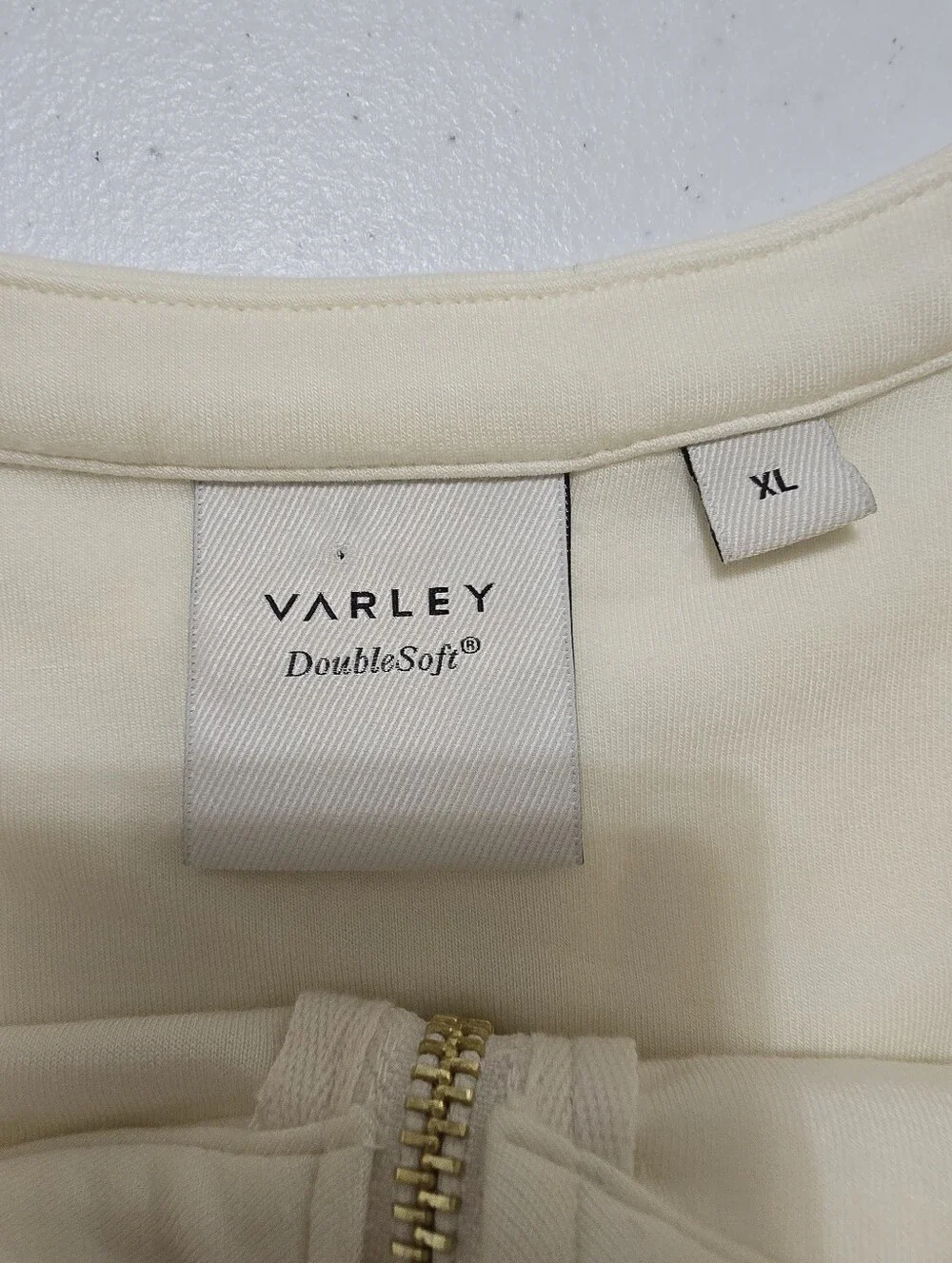 Varley Simmons Half-Zip Tank Doublesoft Pristine Cream Women's XL Sleeveless